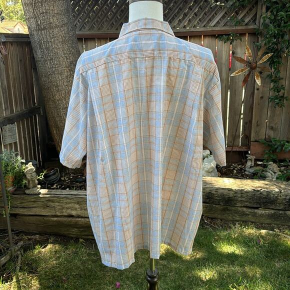 Above Average Pennshire Dress Shirt Mens 4X 20-21 Big Man Tan Plaid - Picture 4 of 10